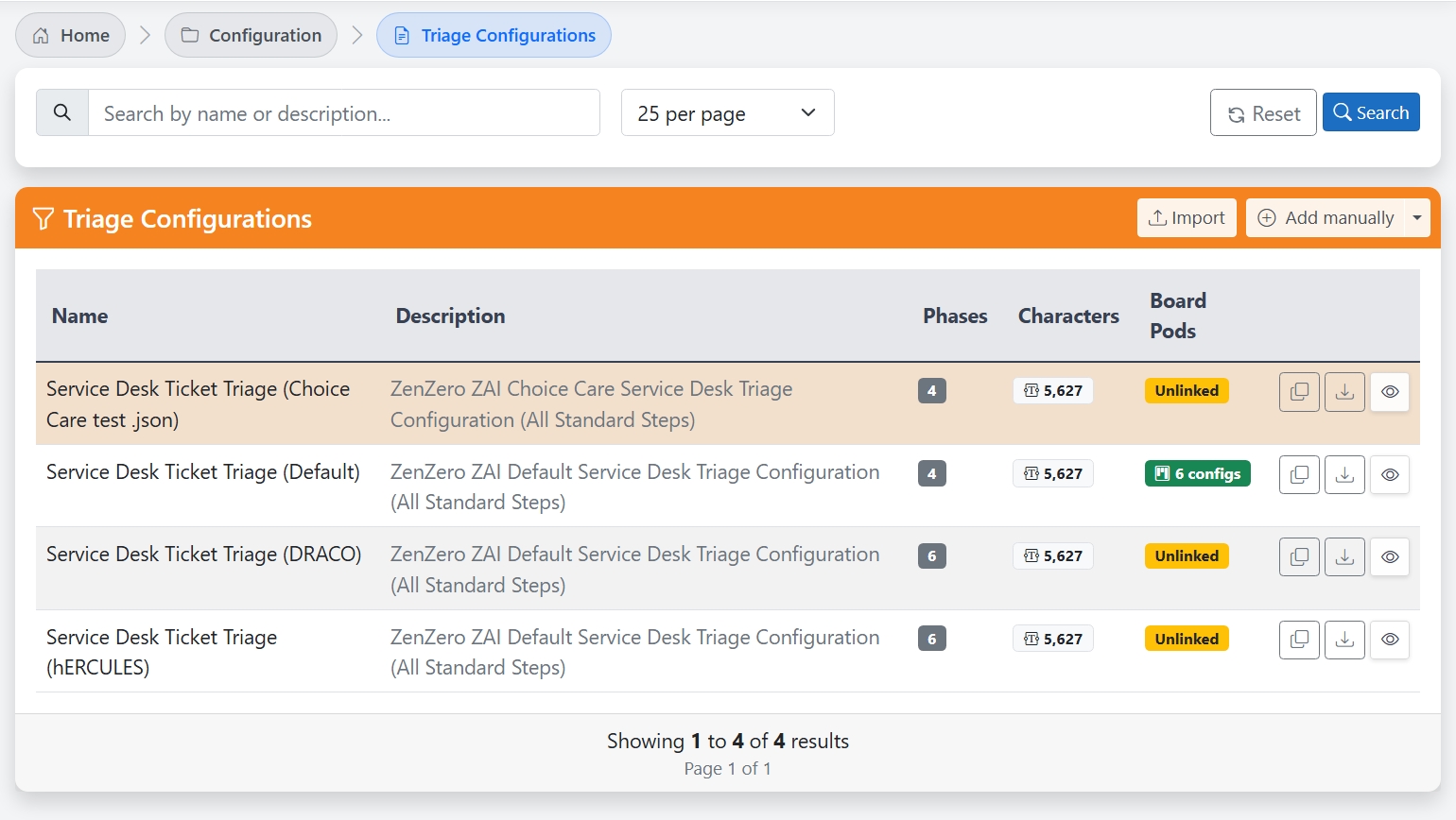 Triage Configuration