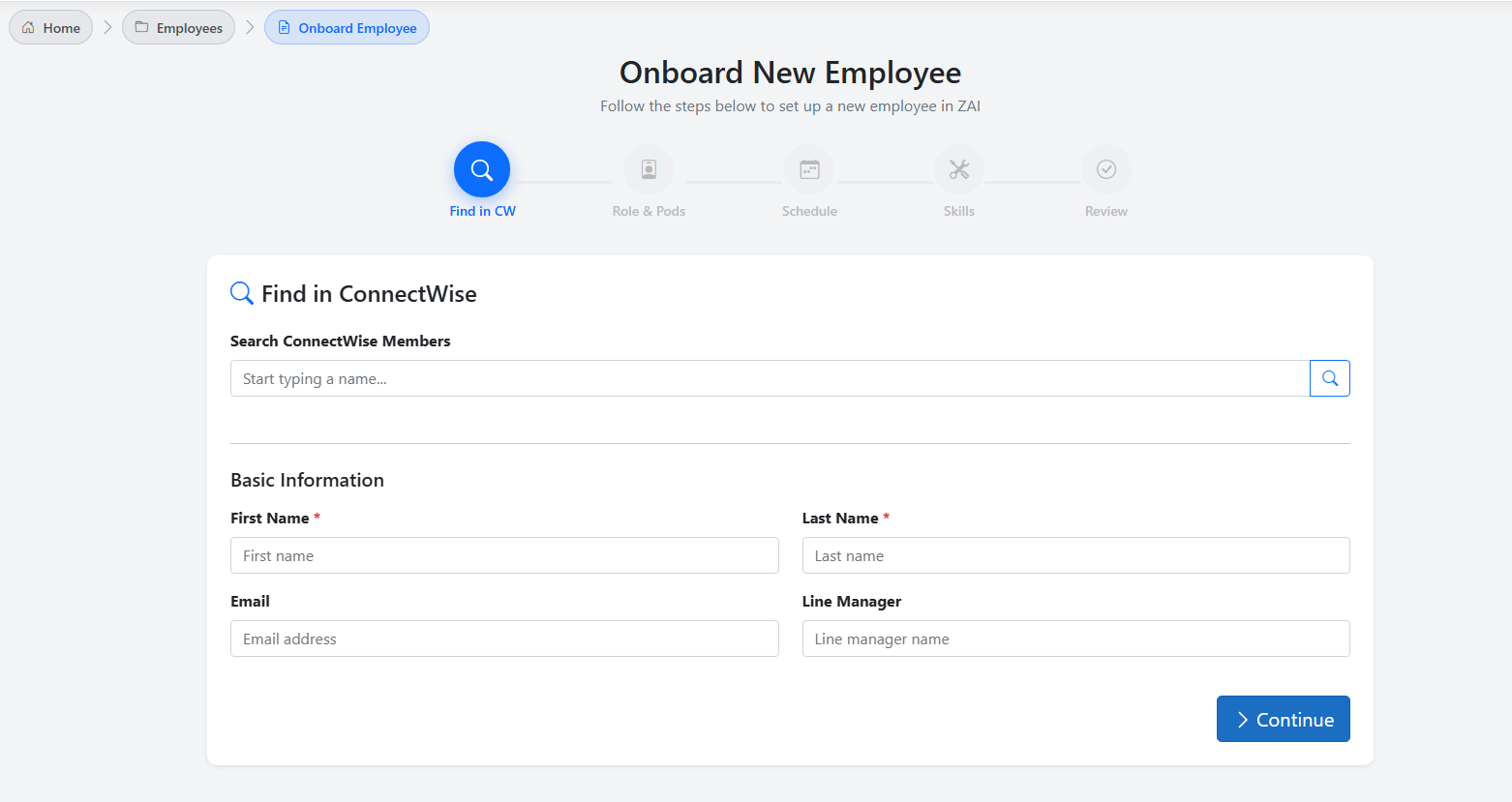 Onboard New Employee