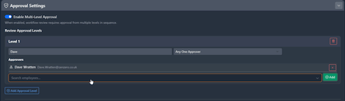 Configure second level approver